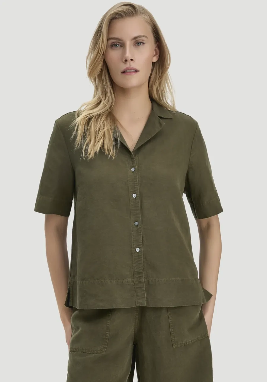 Bluse Relaxed aus TENCEL™ Lyocell mit Leinen von hessnatur
