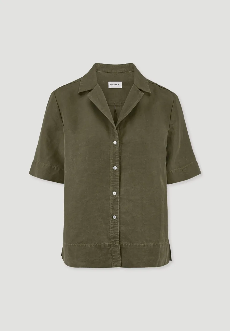 Bluse Relaxed aus TENCEL™ Lyocell mit Leinen von hessnatur