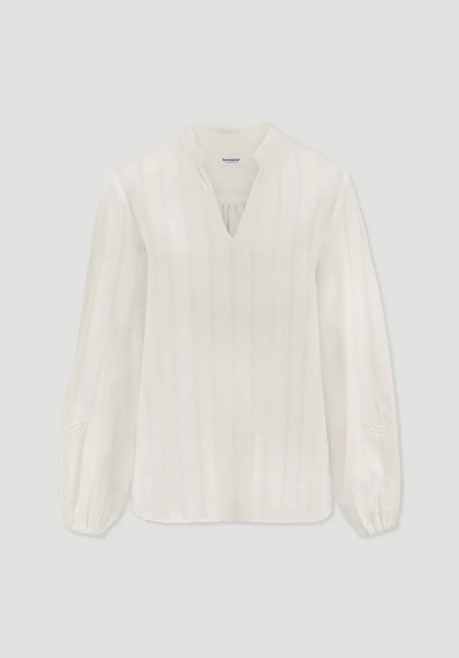 Embroidery Bluse Relaxed aus Bio-Baumwolle mit Leinen von hessnatur