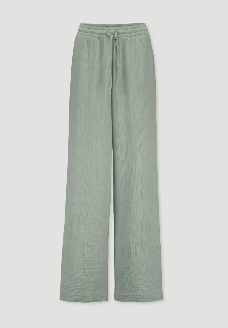 Gewebe Hose Wide Leg aus reiner Bio-Baumwolle von hessnatur