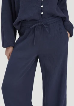 Gewebe Hose Wide Leg aus reiner Bio-Baumwolle von hessnatur