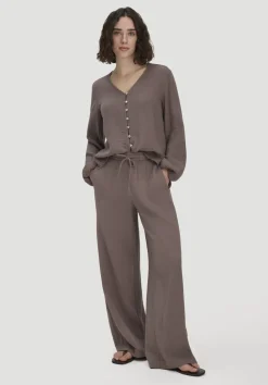Gewebe Hose Wide Leg aus reiner Bio-Baumwolle von hessnatur