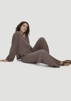Gewebe Hose Wide Leg aus reiner Bio-Baumwolle von hessnatur