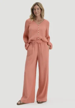 Gewebe Hose Wide Leg aus reiner Bio-Baumwolle von hessnatur