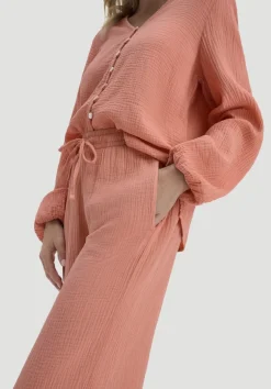 Gewebe Hose Wide Leg aus reiner Bio-Baumwolle von hessnatur