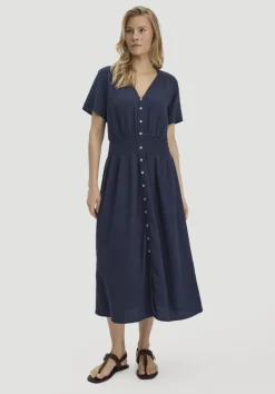 Gewebe Kleid mit Taillierung Midi aus reiner Bio-Baumwolle von hessnatur
