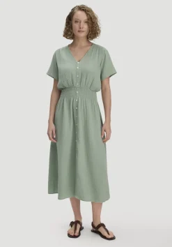 Gewebe Kleid mit Taillierung Midi aus reiner Bio-Baumwolle von hessnatur
