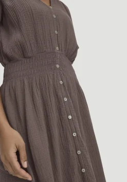 Gewebe Kleid mit Taillierung Midi aus reiner Bio-Baumwolle von hessnatur