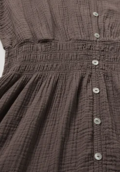 Gewebe Kleid mit Taillierung Midi aus reiner Bio-Baumwolle von hessnatur