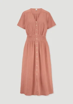 Gewebe Kleid mit Taillierung Midi aus reiner Bio-Baumwolle von hessnatur