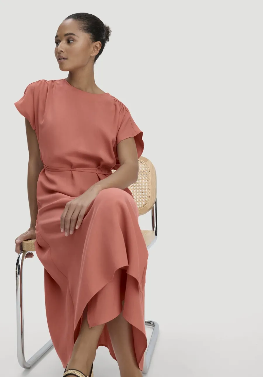 Gewebe Kleid mit Wickeloptik Midi aus reinem TENCEL™ Lyocell von hessnatur