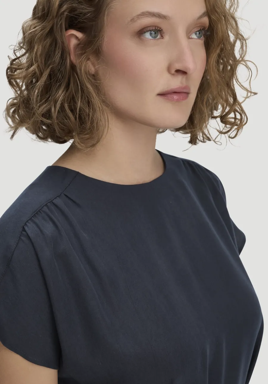 Gewebe Kleid mit Wickeloptik Midi aus reinem TENCEL™ Lyocell von hessnatur