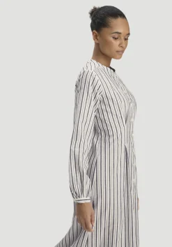 Hemdblusenkleid mit Taillierung Maxi aus Bio-Baumwolle mit Leinen von hessnatur