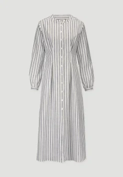 Hemdblusenkleid mit Taillierung Maxi aus Bio-Baumwolle mit Leinen von hessnatur
