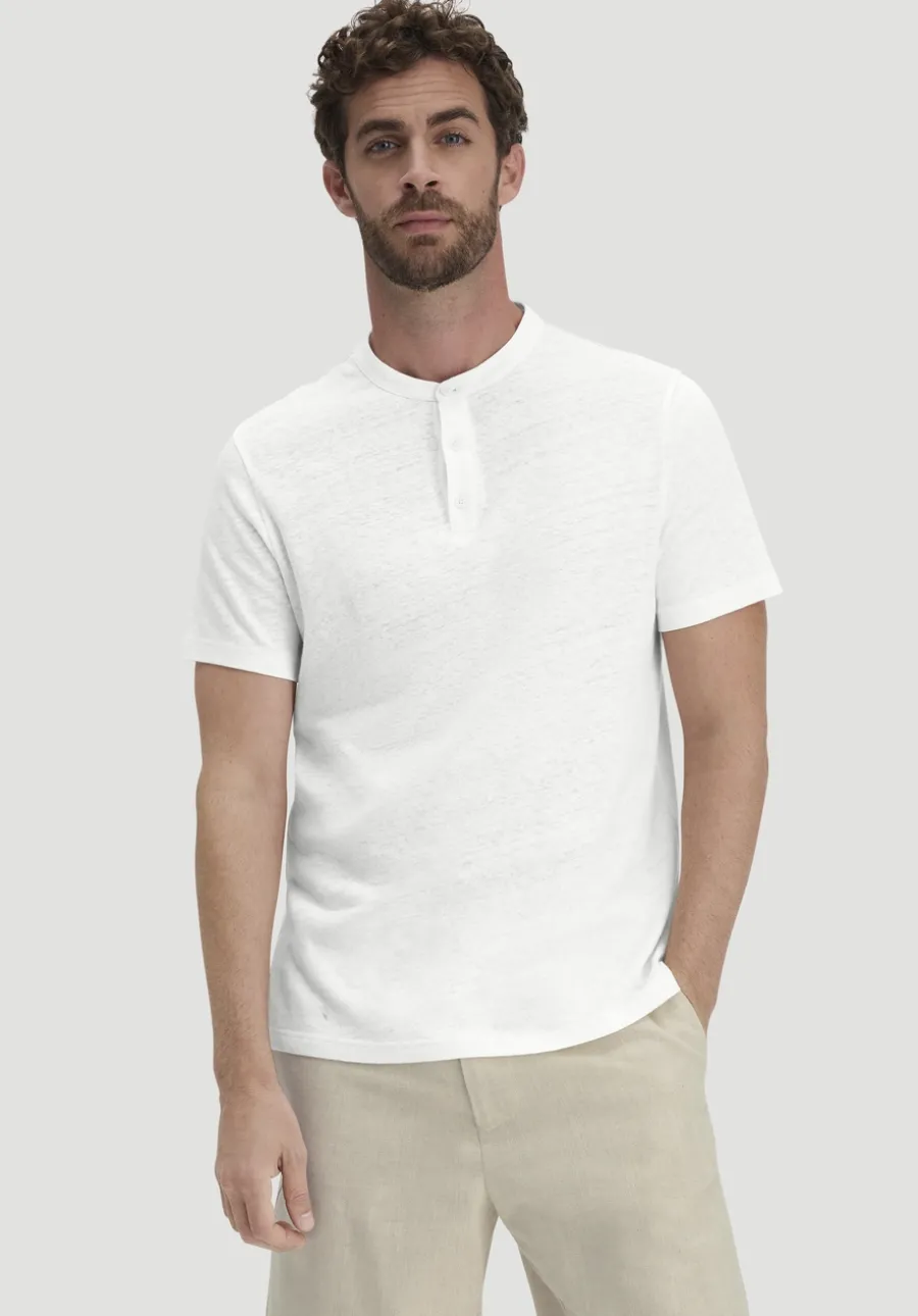 Henley T-Shirt Regular aus Leinen und Bio-Baumwolle von hessnatur