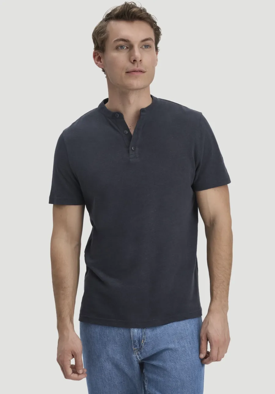 Henley T-Shirt Regular aus Leinen und Bio-Baumwolle von hessnatur