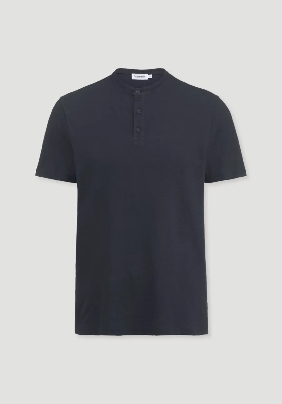 Henley T-Shirt Regular aus Leinen und Bio-Baumwolle von hessnatur