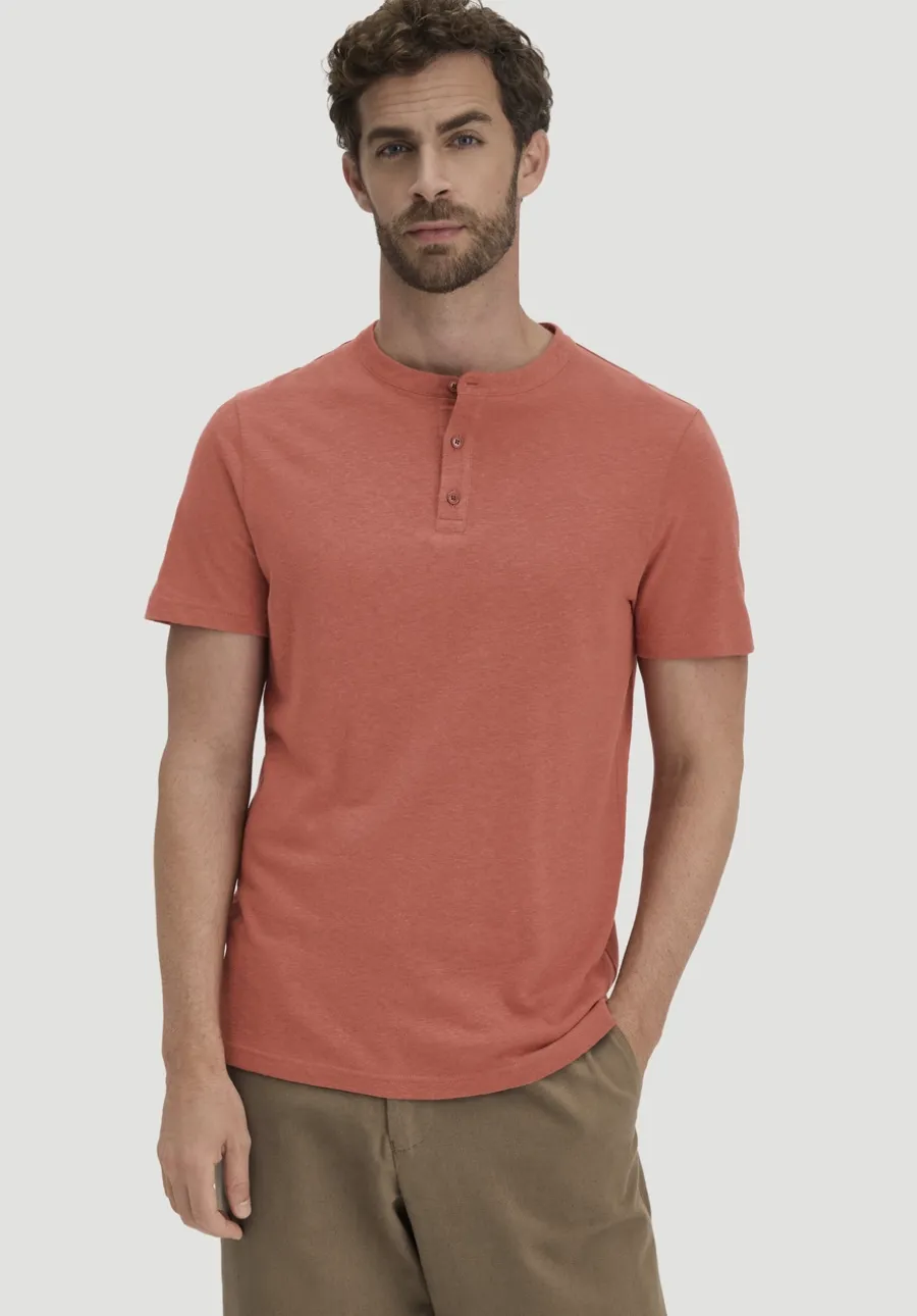 Henley T-Shirt Regular aus Leinen und Bio-Baumwolle von hessnatur