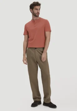 Henley T-Shirt Regular aus Leinen und Bio-Baumwolle von hessnatur