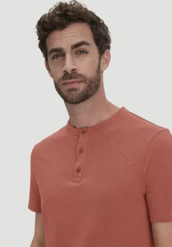 Henley T-Shirt Regular aus Leinen und Bio-Baumwolle von hessnatur