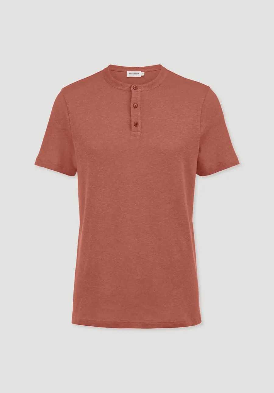 Henley T-Shirt Regular aus Leinen und Bio-Baumwolle von hessnatur