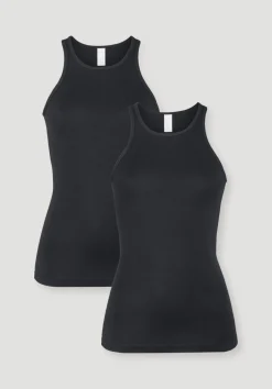 High-Neck Tanktop im 2er-Pack PURE COTTON aus reiner Bio-Baumwolle von hessnatur