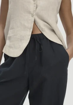 Hose Wide Leg aus TENCEL™ Lyocell mit Leinen von hessnatur