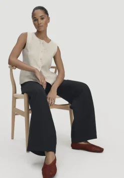 Hose Wide Leg aus TENCEL™ Lyocell mit Leinen von hessnatur