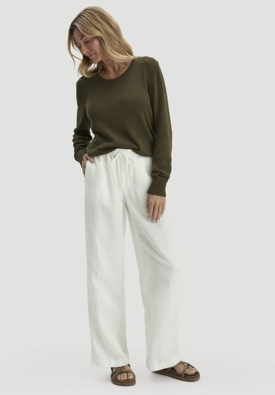 Hose Wide Leg aus TENCEL™ Lyocell mit Leinen von hessnatur