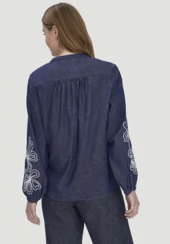 Jeans Bluse Embroidery Relaxed aus reiner Bio-Baumwolle von hessnatur