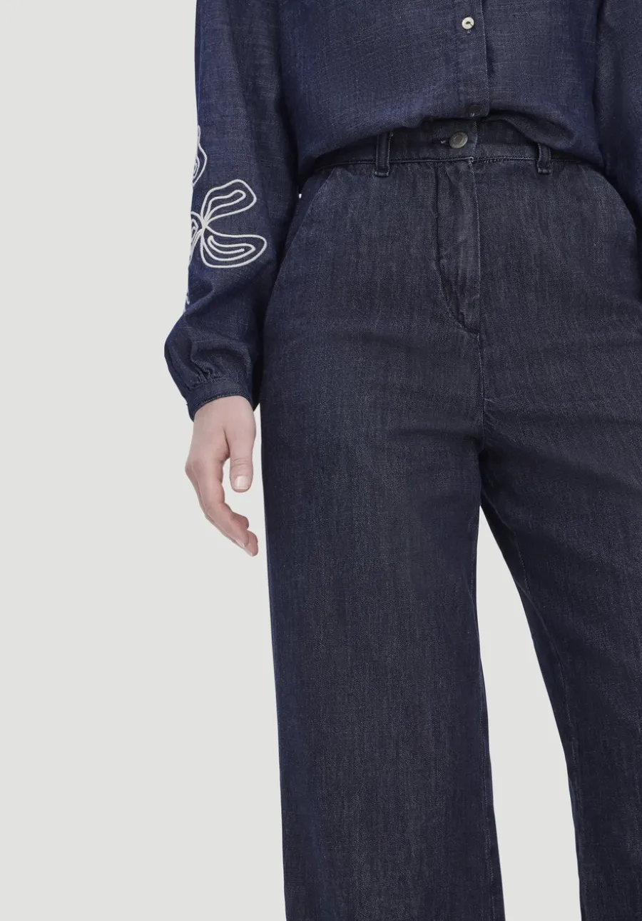 Jeans ENNELIE Culotte Wide Leg aus Bio-Denim mit Kapok von hessnatur