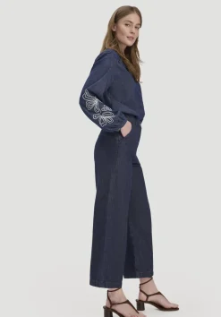 Jeans ENNELIE Culotte Wide Leg aus Bio-Denim mit Kapok von hessnatur