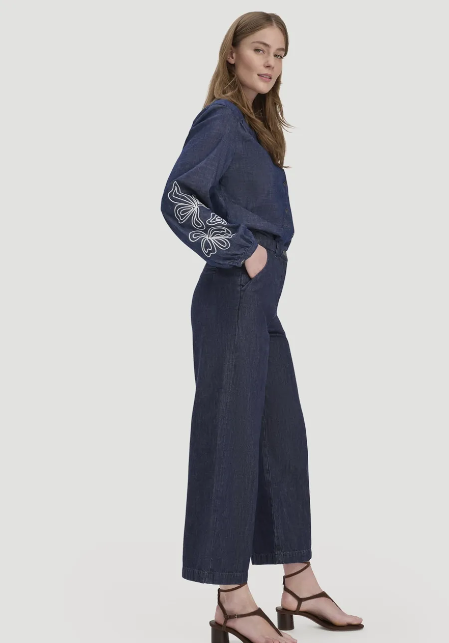 Jeans ENNELIE Culotte Wide Leg aus Bio-Denim mit Kapok von hessnatur