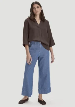 Jeans ENNELIE Culotte Wide Leg aus Bio-Baumwolle mit TENCEL™ Lyocell und Leinen von hessnatur