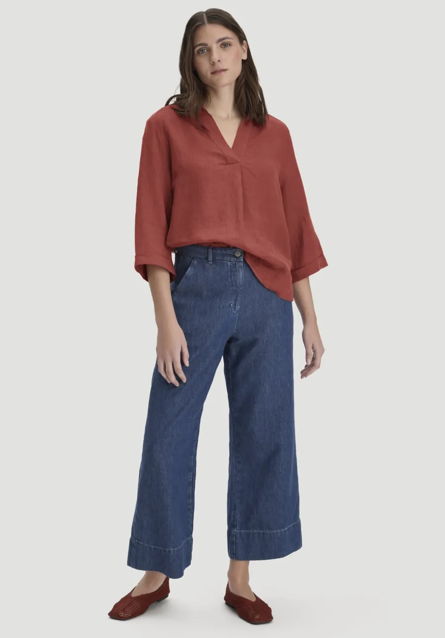 Jeans ENNELIE Culotte Wide Leg aus Bio-Baumwolle mit TENCEL™ Lyocell und Leinen von hessnatur