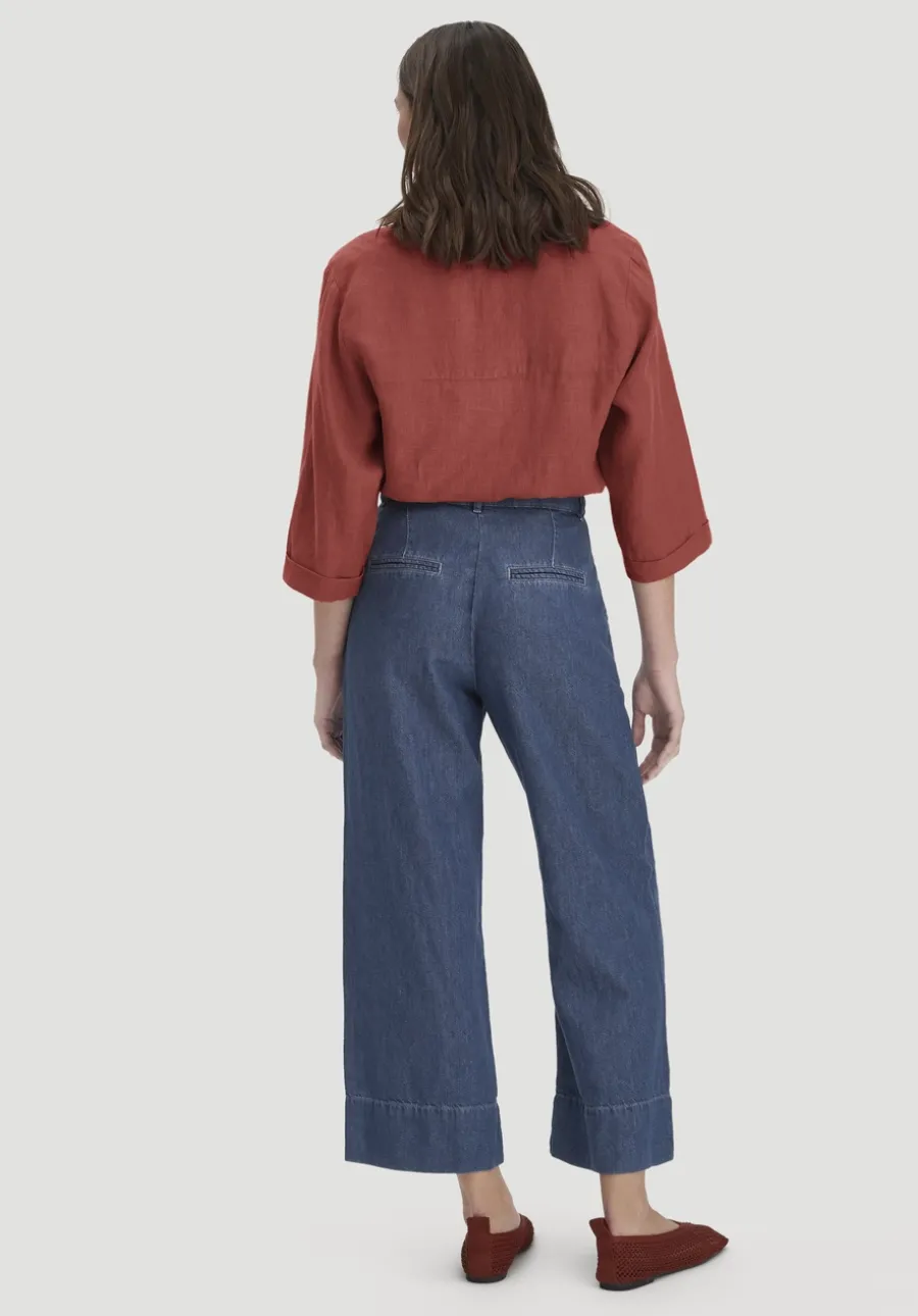 Jeans ENNELIE Culotte Wide Leg aus Bio-Baumwolle mit TENCEL™ Lyocell und Leinen von hessnatur