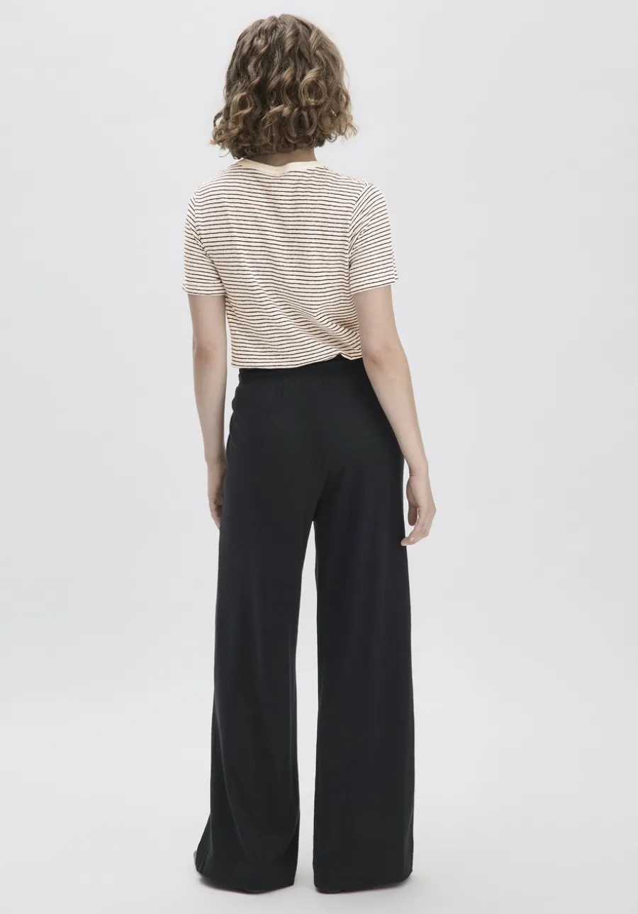 Jersey Hose Wide Leg Relaxed aus Leinen und Bio-Baumwolle von hessnatur