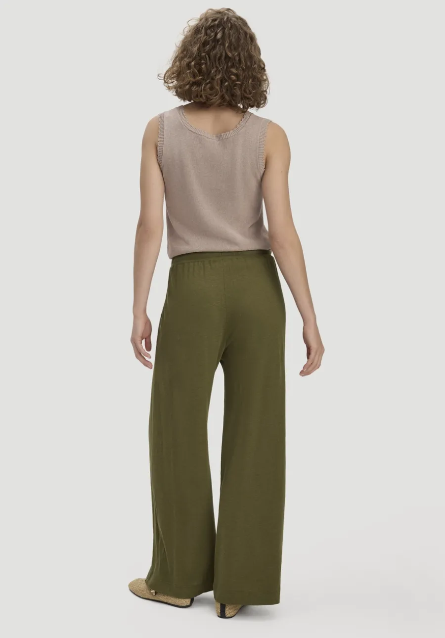 Jersey Hose Wide Leg Relaxed aus Leinen und Bio-Baumwolle von hessnatur