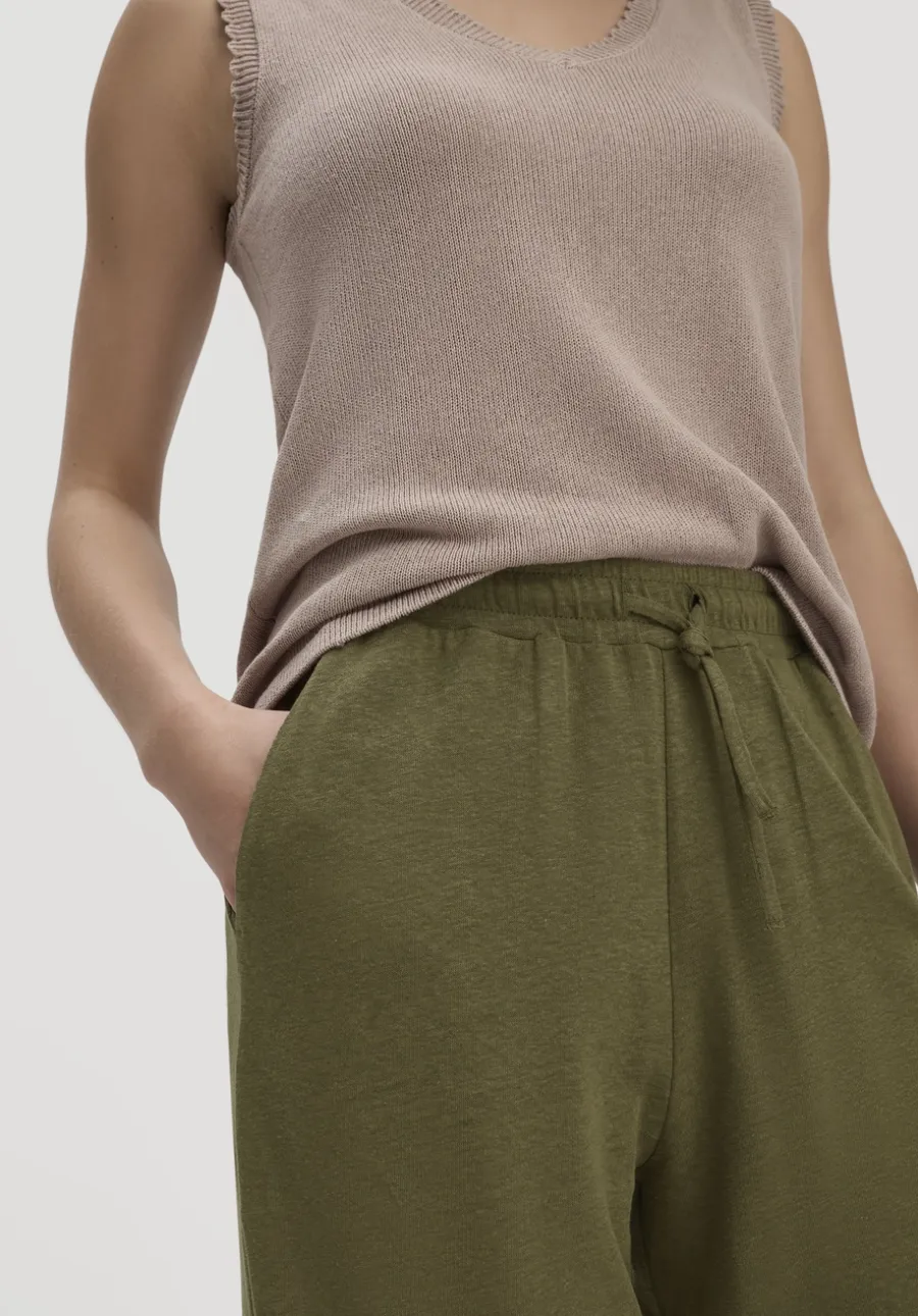 Jersey Hose Wide Leg Relaxed aus Leinen und Bio-Baumwolle von hessnatur