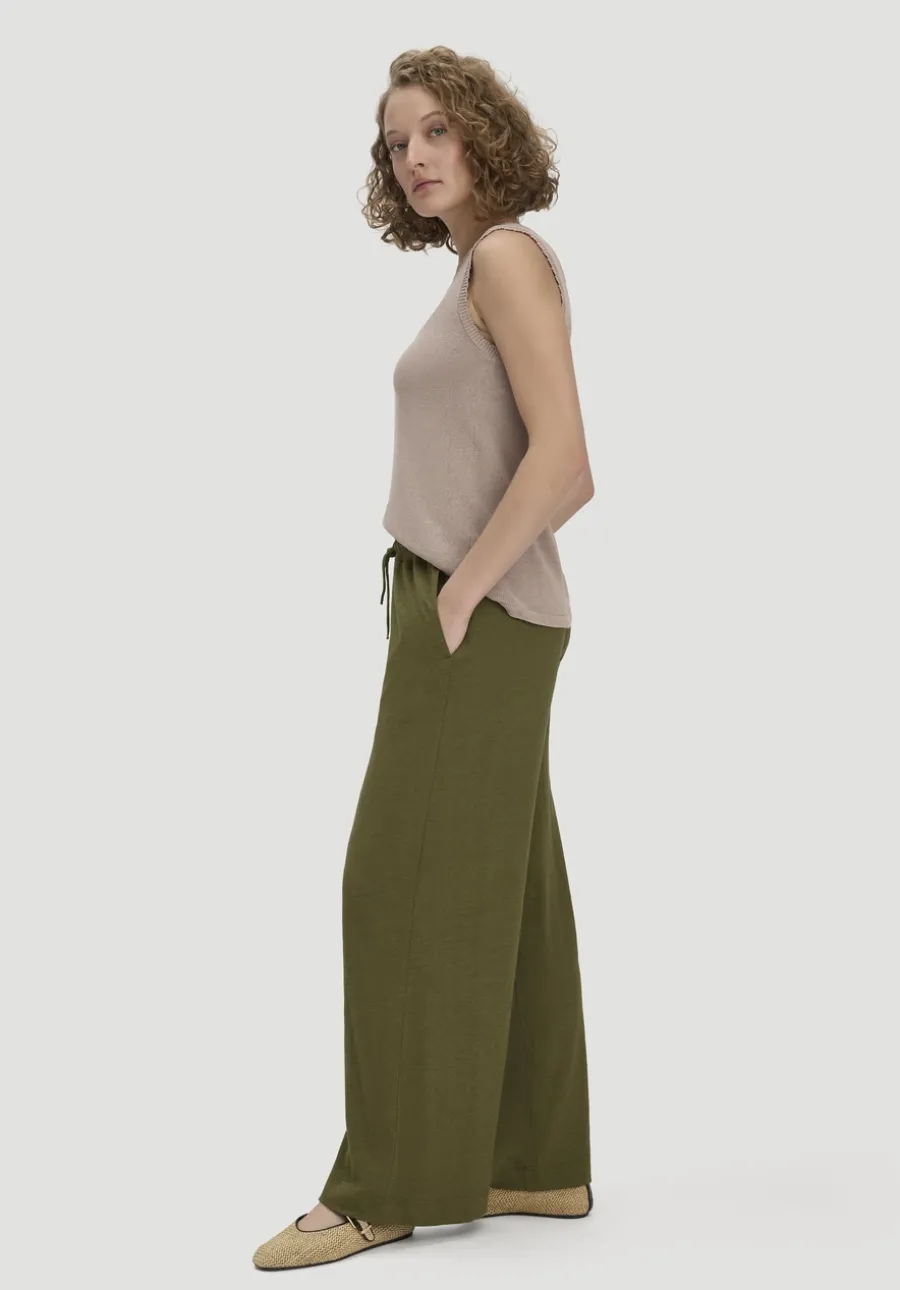 Jersey Hose Wide Leg Relaxed aus Leinen und Bio-Baumwolle von hessnatur