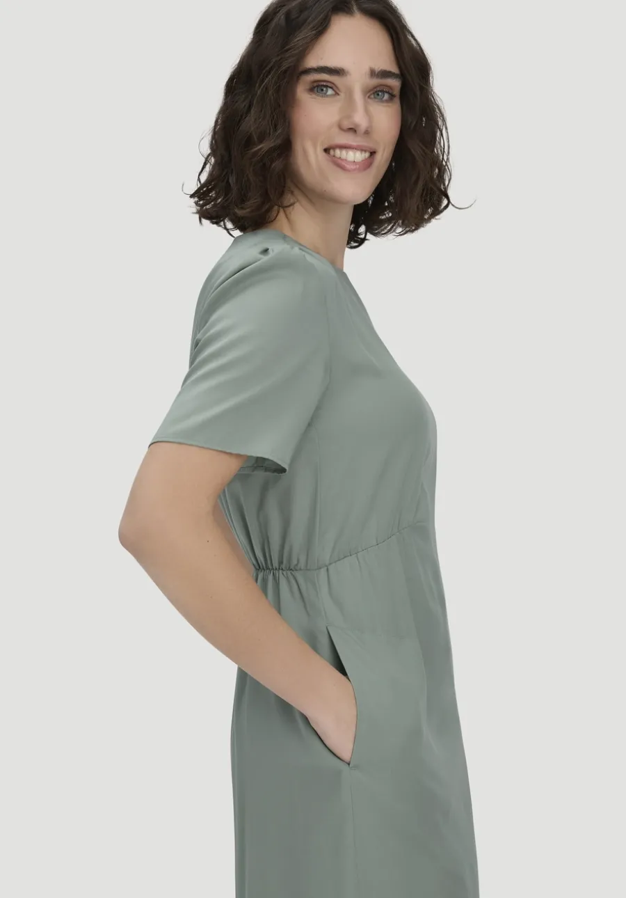 Kleid mit Raffung Midi aus reinem SaXcell®Lyocell von hessnatur