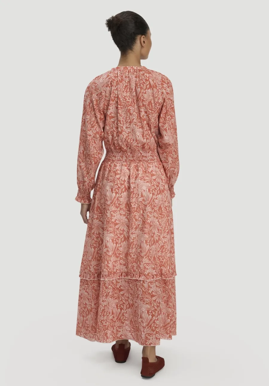 Kleid mit Taillierung Maxi aus reiner Bio-Baumwolle von hessnatur