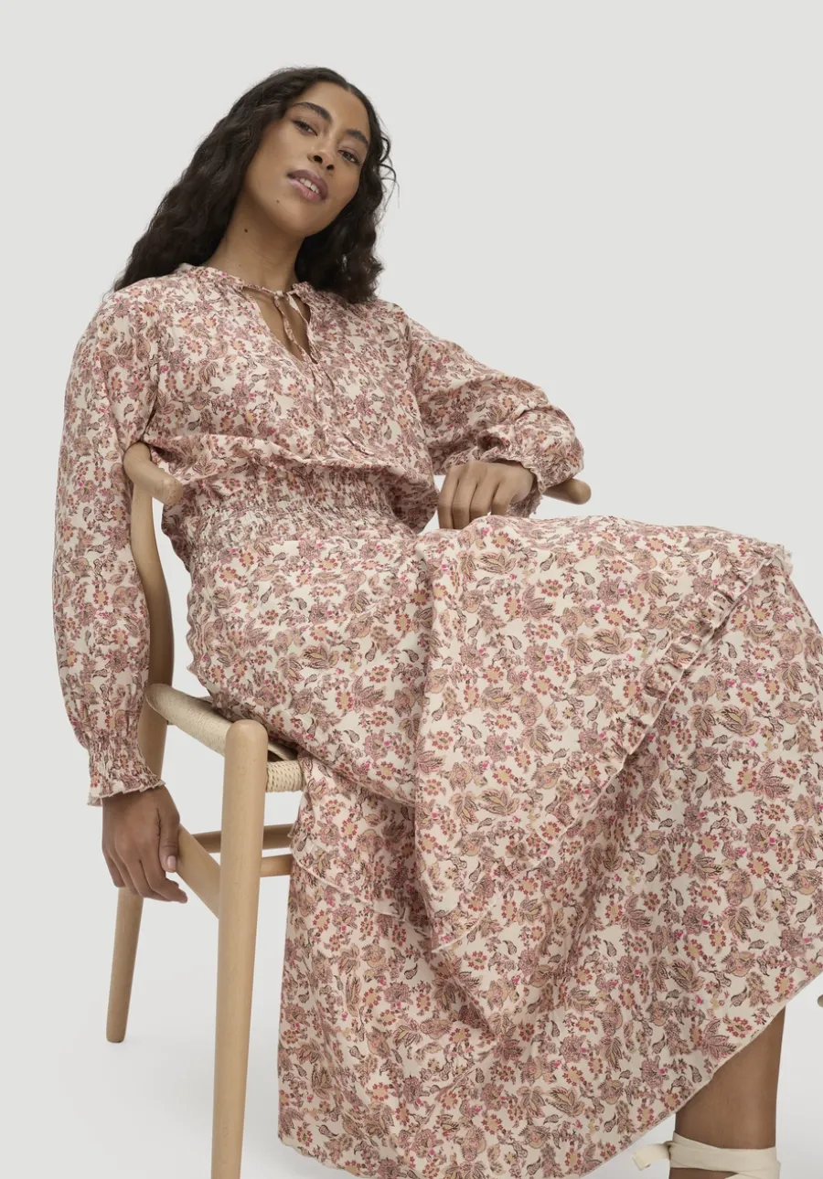 Kleid mit Taillierung Maxi aus reiner Bio-Baumwolle von hessnatur