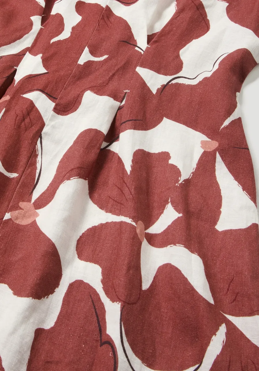 Kleid mit Taillierung Midi aus reinem Leinen von hessnatur