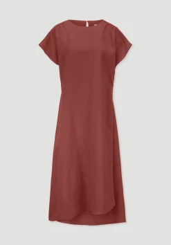 Kleid mit Wickeloptik Midi aus reinem Leinen von hessnatur