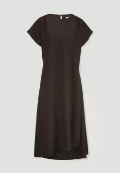 Kleid mit Wickeloptik Midi aus reinem Leinen von hessnatur