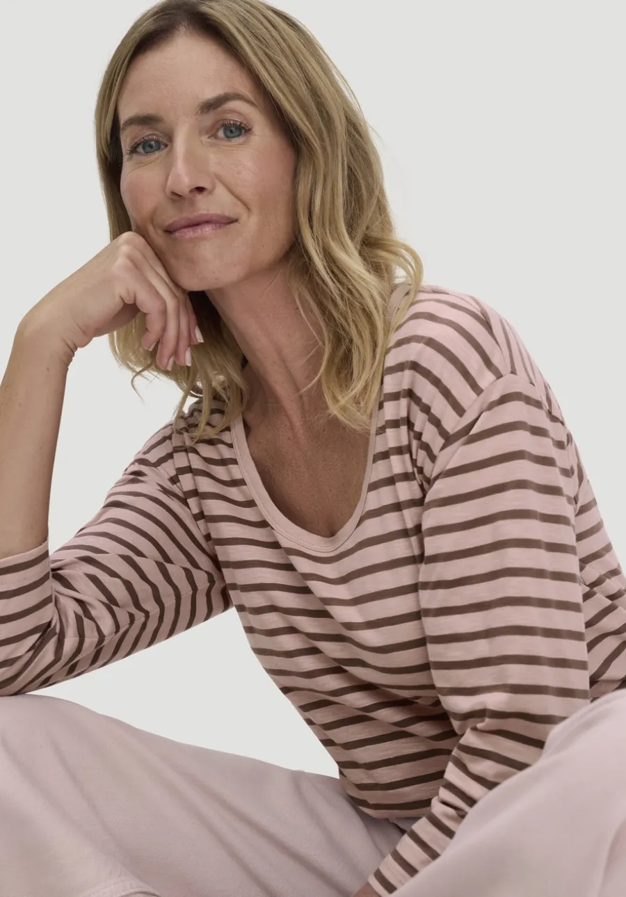 Light Slub Streifen Longsleeve Relaxed aus reiner Bio-Baumwolle von hessnatur