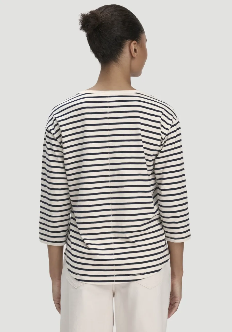 Light Slub Streifen Longsleeve Relaxed aus reiner Bio-Baumwolle von hessnatur