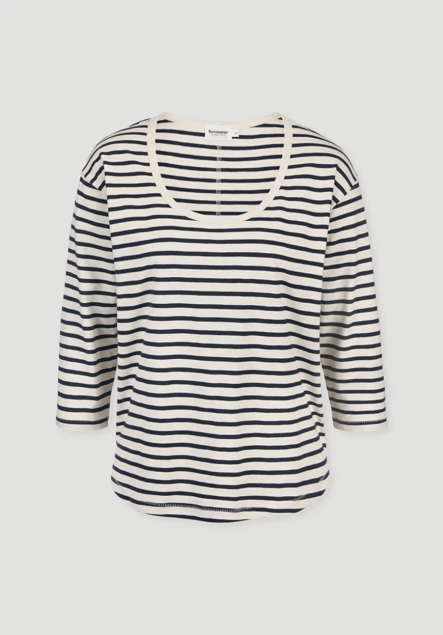 Light Slub Streifen Longsleeve Relaxed aus reiner Bio-Baumwolle von hessnatur