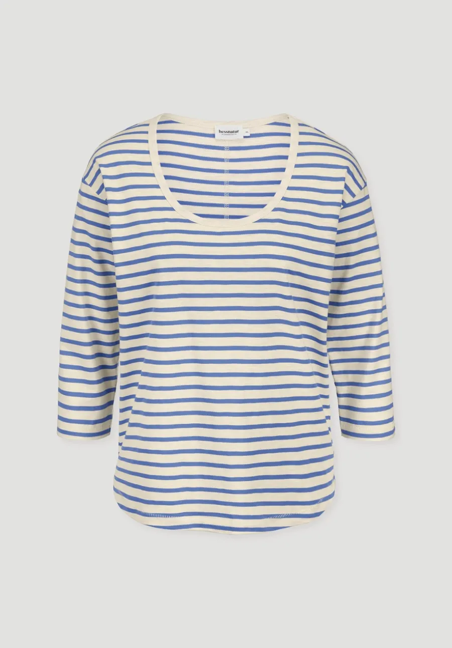 Light Slub Streifen Longsleeve Relaxed aus reiner Bio-Baumwolle von hessnatur